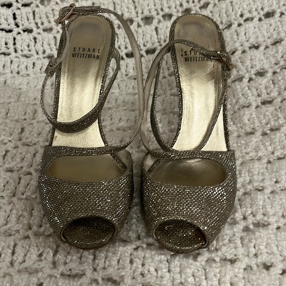 Stuart Weitzman Mesh Sparkle Pumps - image 1